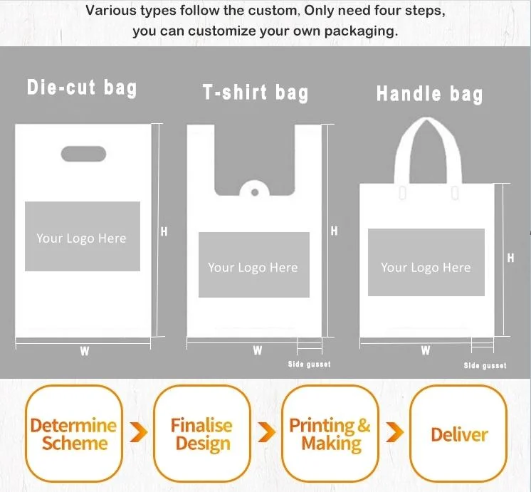 Custom Biodegradable Compostable PLA/Pbat Vest Hand-Held Shopping Plastic Tote Bag