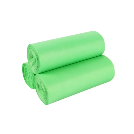 생분해성 무료 플라스틱 Pbat PLA 100% 퇴비화 가능한 옥수수 전분 주방 쓰레기 봉투